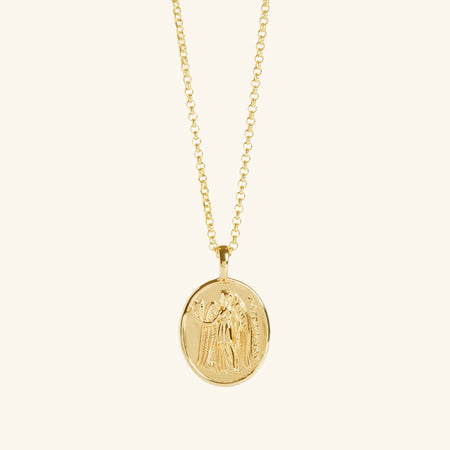 Gold Athena Coin Necklace